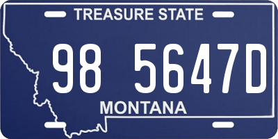 MT license plate 985647D