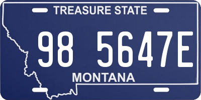 MT license plate 985647E