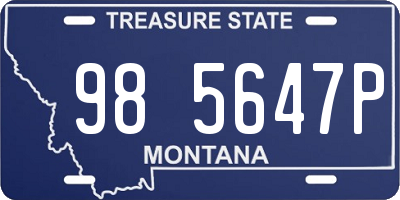 MT license plate 985647P