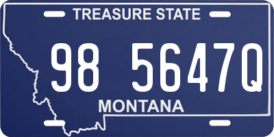 MT license plate 985647Q