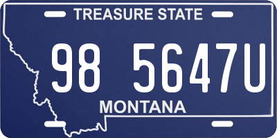 MT license plate 985647U