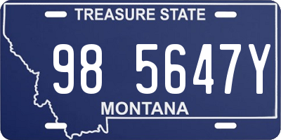 MT license plate 985647Y