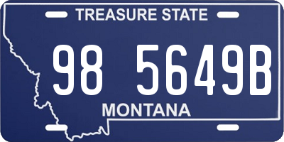 MT license plate 985649B