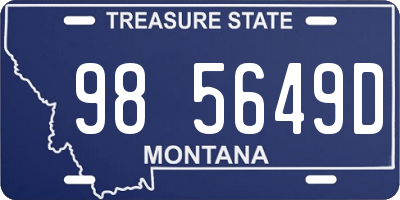 MT license plate 985649D