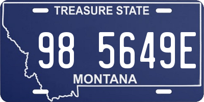 MT license plate 985649E