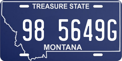 MT license plate 985649G