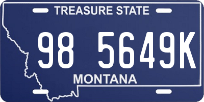 MT license plate 985649K