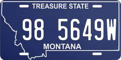 MT license plate 985649W