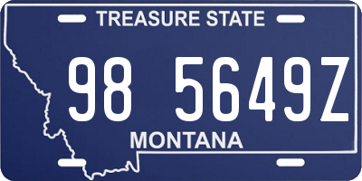 MT license plate 985649Z