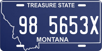 MT license plate 985653X