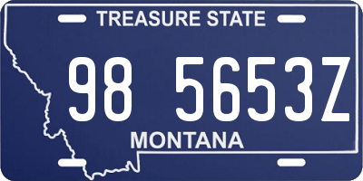 MT license plate 985653Z
