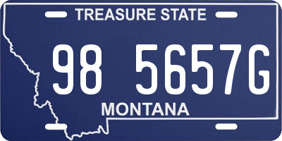 MT license plate 985657G