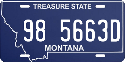 MT license plate 985663D
