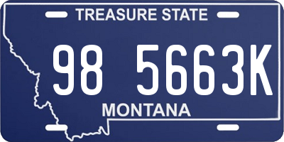 MT license plate 985663K