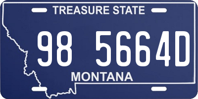 MT license plate 985664D