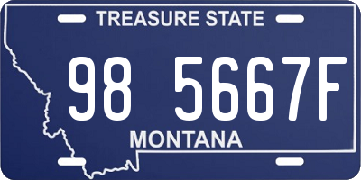 MT license plate 985667F