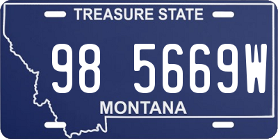 MT license plate 985669W