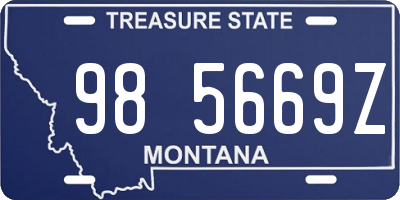 MT license plate 985669Z