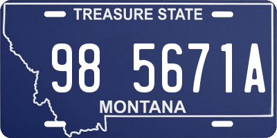 MT license plate 985671A