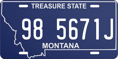 MT license plate 985671J