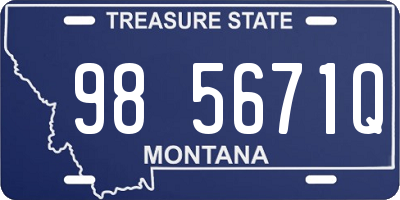 MT license plate 985671Q