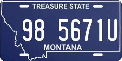 MT license plate 985671U