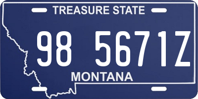 MT license plate 985671Z