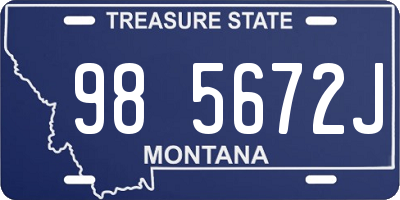 MT license plate 985672J