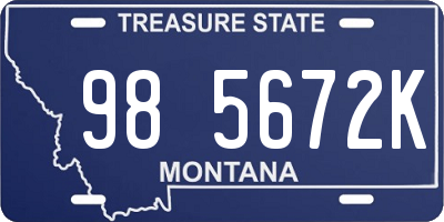MT license plate 985672K