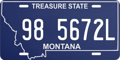 MT license plate 985672L