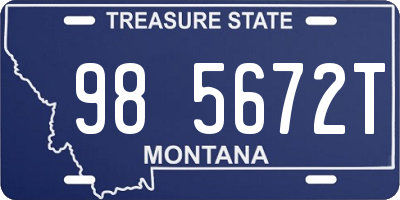 MT license plate 985672T