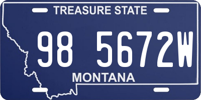 MT license plate 985672W