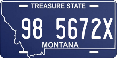 MT license plate 985672X