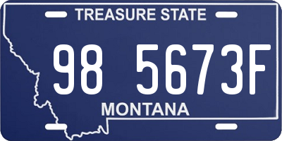 MT license plate 985673F