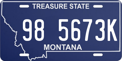 MT license plate 985673K