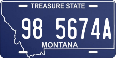 MT license plate 985674A