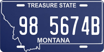 MT license plate 985674B