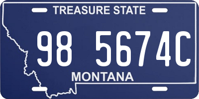 MT license plate 985674C