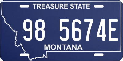 MT license plate 985674E