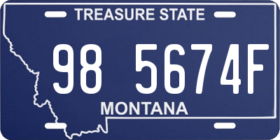 MT license plate 985674F