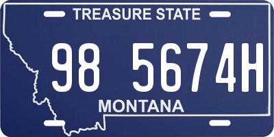 MT license plate 985674H