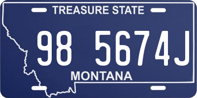 MT license plate 985674J