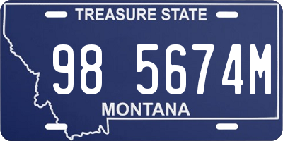 MT license plate 985674M