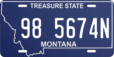 MT license plate 985674N