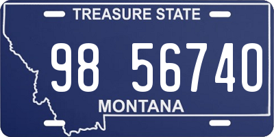 MT license plate 985674O