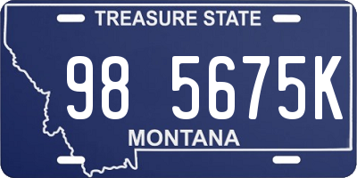 MT license plate 985675K