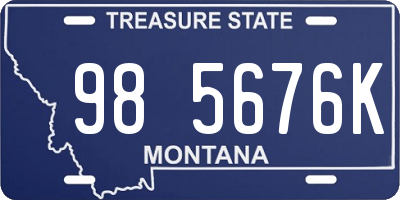 MT license plate 985676K