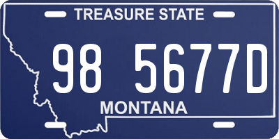 MT license plate 985677D