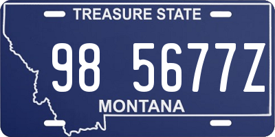 MT license plate 985677Z
