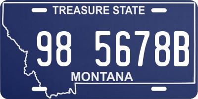 MT license plate 985678B